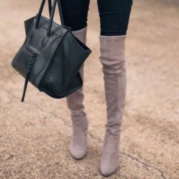 Stuart Weitzman Shoes - Stuart Weitzman Tiemodel Suede Leather Over-the-knee Boots In Taupe - NWT/NIB